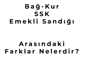 Bağ-Kur SSK ve Emekli Sandığı Arasındaki Farklar Nelerdir?